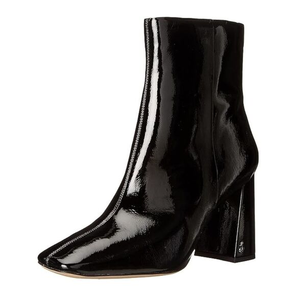 NWT SAM EDELMAN Womens Black Comfort Codie Square Toe Block Heel Booties 8 M - Picture 1 of 5